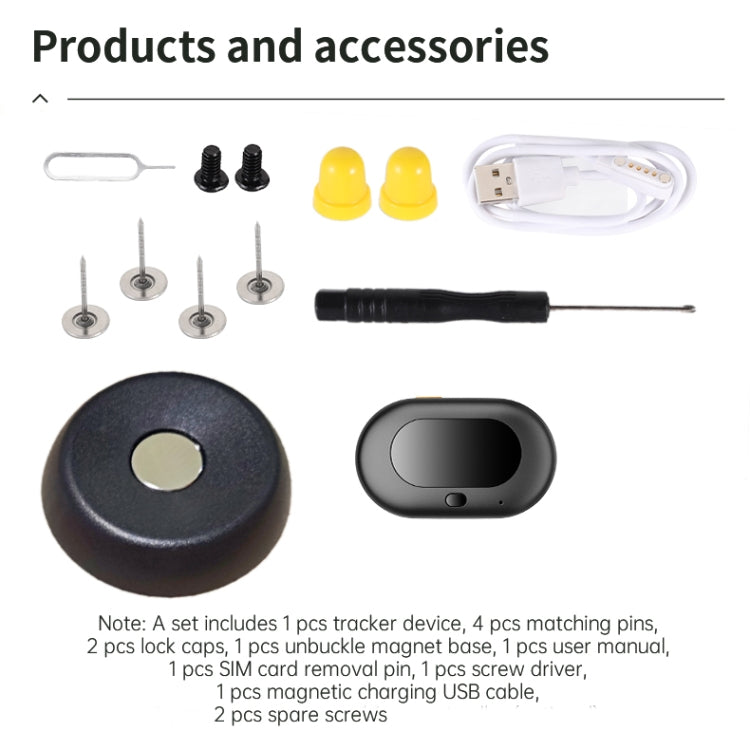 V41 Smart GPS Tracker IP67 Waterproof Pet Anti-loss Positioner, Version:2G Version(Black) - Pet Tracker by PMC TechLife | Online Shopping South Africa | PMC TechLife