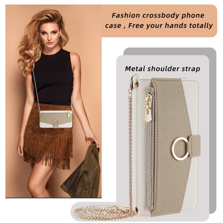 For Sharp Aquos R9 Crossbody Litchi Texture Leather Phone Case(White) - More Brand by PMC TechLife | Online Shopping South Africa | PMC TechLife | Buy Now Pay Later Mobicred