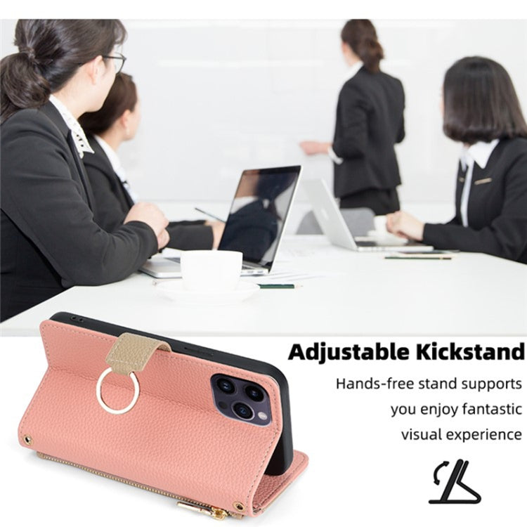 For Sharp Aquos wish4 Crossbody Litchi Texture Leather Phone Case(Pink) - More Brand by PMC TechLife | Online Shopping South Africa | PMC TechLife | Buy Now Pay Later Mobicred