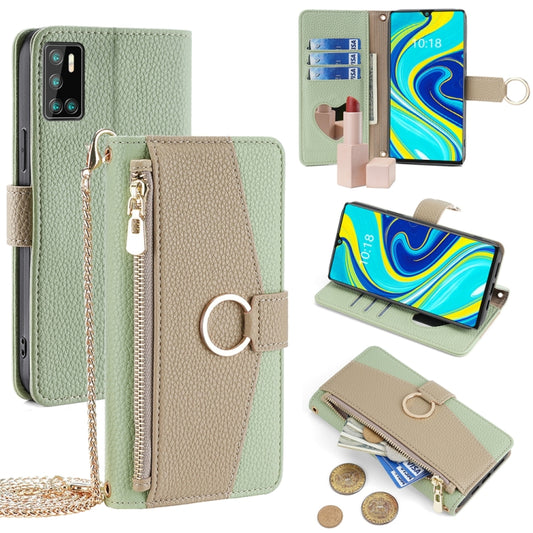 For Cubot P40 Crossbody Litchi Texture Leather Phone Case(Green) - More Brand by PMC Jewellery | Online Shopping South Africa | PMC Jewellery | Buy Now Pay Later Mobicred