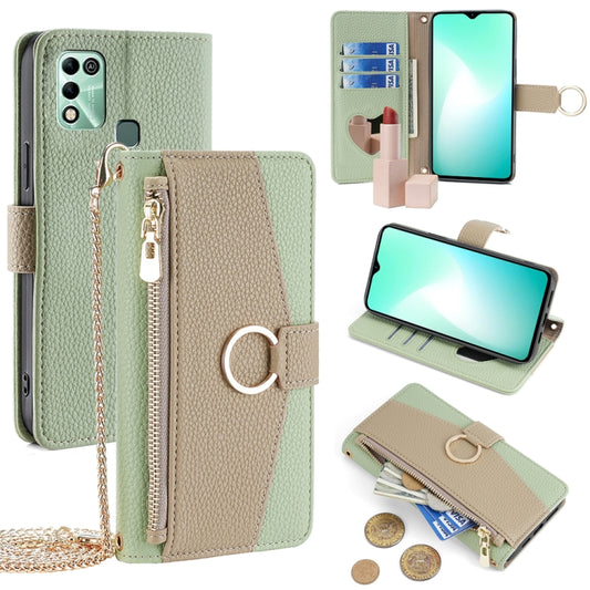 For Infinix Hot 11 Play Crossbody Litchi Texture Leather Phone Case(Green) - Infinix Cases by PMC Jewellery | Online Shopping South Africa | PMC Jewellery | Buy Now Pay Later Mobicred