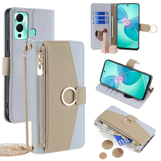 For Infinix Hot 12 Play Crossbody Litchi Texture Leather Phone Case(Blue) - Infinix Cases by PMC Jewellery | Online Shopping South Africa | PMC Jewellery | Buy Now Pay Later Mobicred