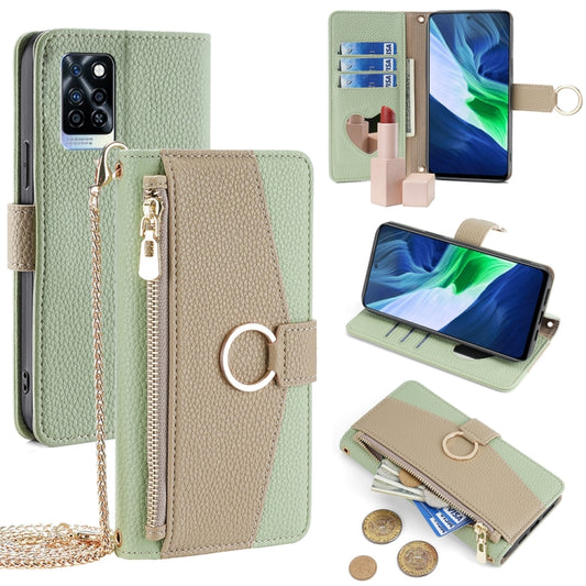 For Infinix Note 10 Pro Crossbody Litchi Texture Leather Phone Case(Green) - Infinix Cases by PMC Jewellery | Online Shopping South Africa | PMC Jewellery | Buy Now Pay Later Mobicred