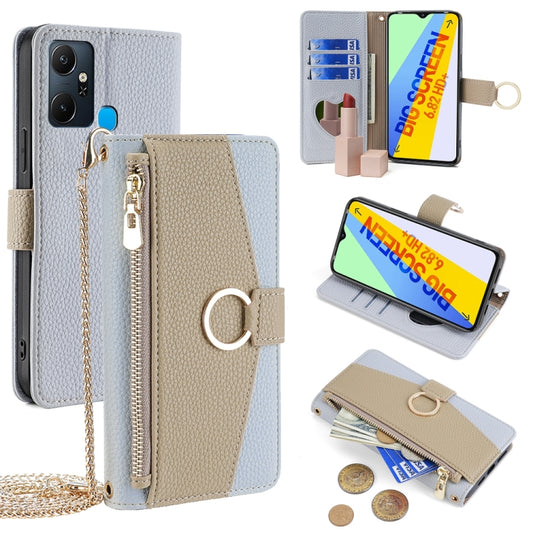 For Infinix Smart 6 Plus Crossbody Litchi Texture Leather Phone Case(Blue) - Infinix Cases by PMC Jewellery | Online Shopping South Africa | PMC Jewellery | Buy Now Pay Later Mobicred