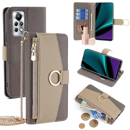 For Infinix Note 11 Pro Crossbody Litchi Texture Leather Phone Case(Grey) - Infinix Cases by PMC Jewellery | Online Shopping South Africa | PMC Jewellery | Buy Now Pay Later Mobicred