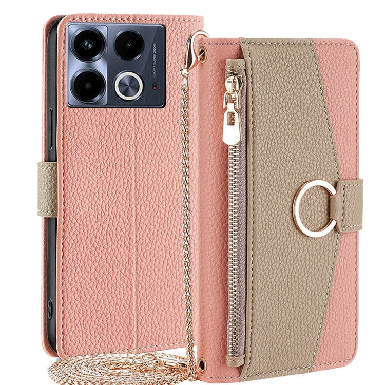 For Infinix Note 40 4G Crossbody Litchi Texture Leather Phone Case(Pink) - Infinix Cases by PMC TechLife | Online Shopping South Africa | PMC TechLife | Buy Now Pay Later Mobicred