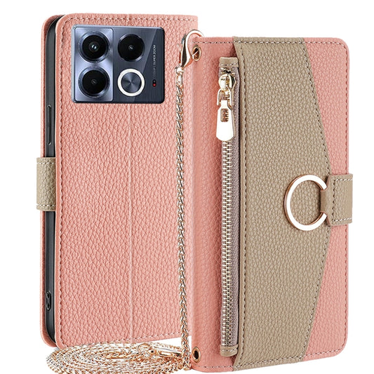 For Infinix Note 40 5G Crossbody Litchi Texture Leather Phone Case(Pink) - Infinix Cases by PMC Jewellery | Online Shopping South Africa | PMC Jewellery | Buy Now Pay Later Mobicred