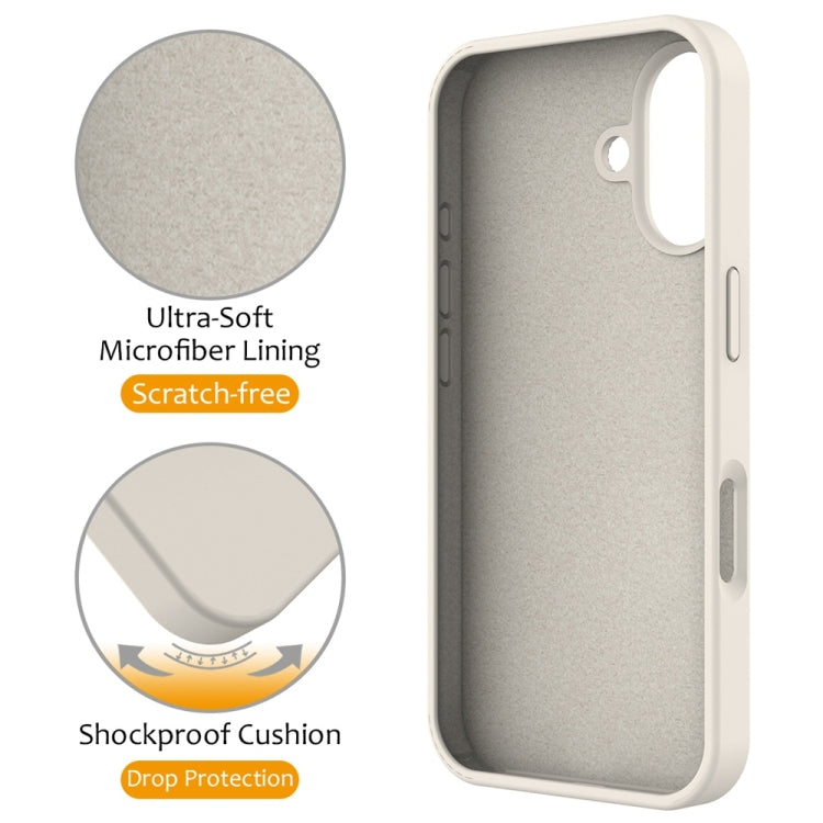 For iPhone 16 Liquid Silicone MagSafe Magnetic Phone Case with Ring Holder(Antique White) - iPhone 16 Cases by PMC Jewellery | Online Shopping South Africa | PMC Jewellery | Buy Now Pay Later Mobicred