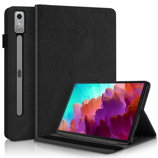 For Lenovo Tab P12 / Xiaoxin Pad Pro 12.7 2023 Life Tree Series Horizontal Flip Leather Tablet Case(Black) - Lenovo by PMC Jewellery | Online Shopping South Africa | PMC Jewellery | Buy Now Pay Later Mobicred