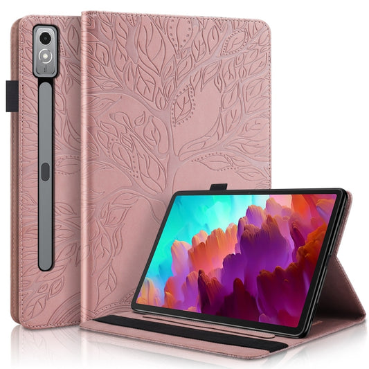 For Lenovo Tab P12 / Xiaoxin Pad Pro 12.7 2023 Life Tree Series Horizontal Flip Leather Tablet Case(Rose Gold) - Lenovo by PMC Jewellery | Online Shopping South Africa | PMC Jewellery | Buy Now Pay Later Mobicred