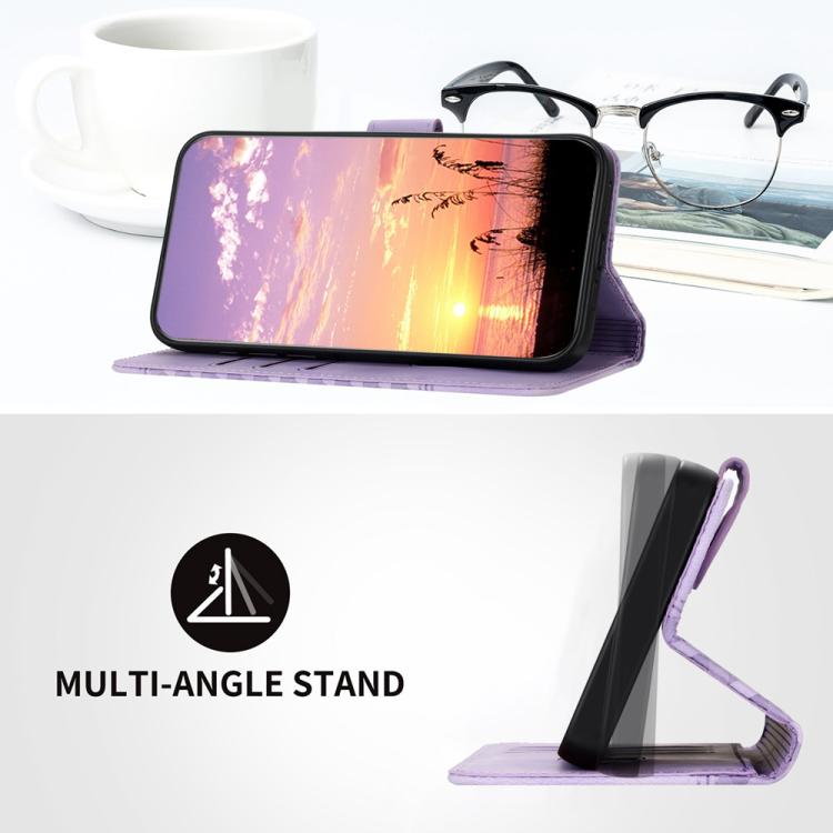 For iPhone 17 Pro Max YX0060 Elephant Head Embossed Phone Leather Case with Lanyard(Light Purple) - free shipping - PMc TechLife - Order now!