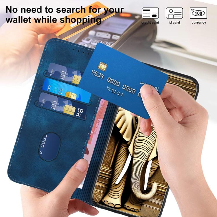 For iPhone 17 Pro Max YX0060 Elephant Head Embossed Phone Leather Case with Lanyard(Royal Blue) - free shipping - PMc TechLife - Order now!