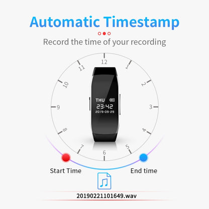 JNN D5 HD Noise Reduction Smart Recording Electronic Bracelet, Capacity:8GB - Recording Pen by JNN | Online Shopping South Africa | PMC Jewellery | Buy Now Pay Later Mobicred