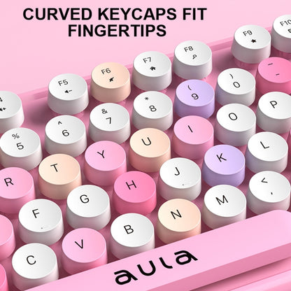 AULA AC306 104 Keys Retro Wireless Keyboard + Mouse Combo Set(Coffee Colorful) - Wireless Keyboard by AULA | Online Shopping South Africa | PMC Jewellery | Buy Now Pay Later Mobicred