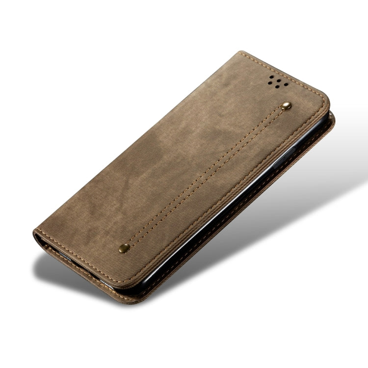 For Motorola Edge 50 Fusion Denim Texture Flip Leather Phone Case(Khaki) - free shipping - PMC TechLife - Order now!