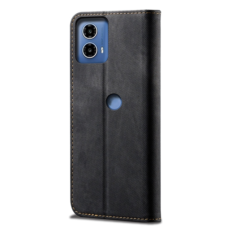 For Motorola Edge 50 Fusion Denim Texture Flip Leather Phone Case(Black) - free shipping - PMC TechLife - Order now!