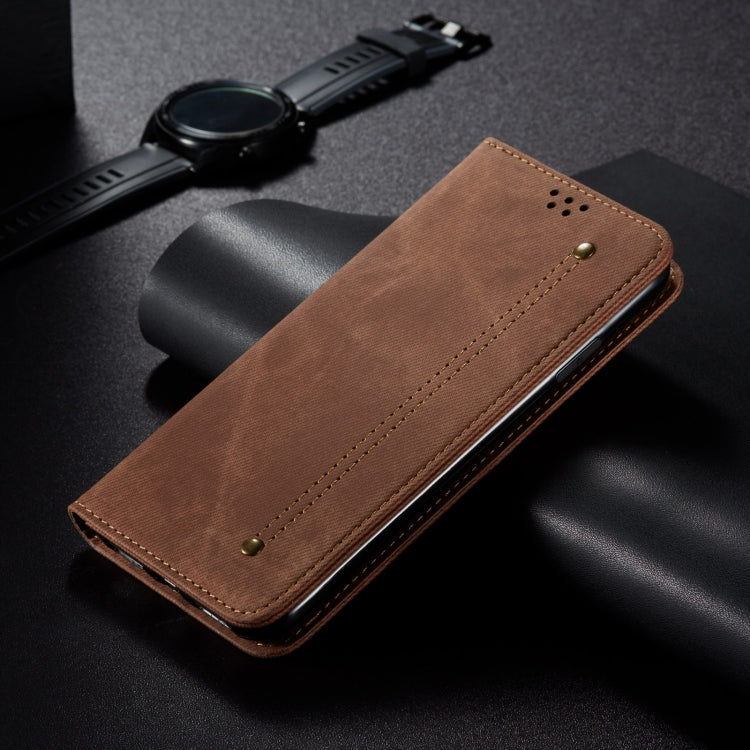 For Motorola Edge 50 5G Global Denim Texture Flip Leather Phone Case(Brown) - free shipping - PMC TechLife - Order now!