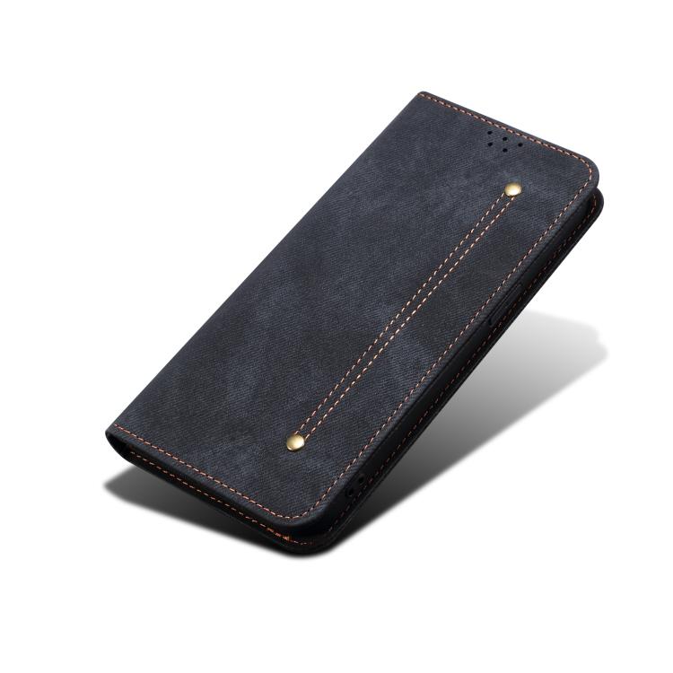 For Motorola Edge 5G 2025 Denim Texture Flip Leather Phone Case(Black) - free shipping - PMC TechLife - Order now!