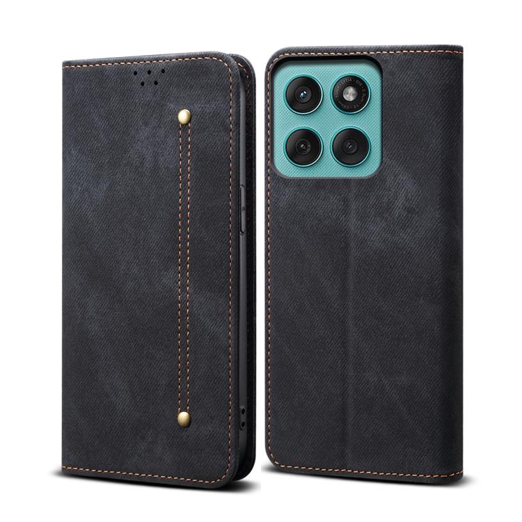 For Motorola Edge 60 Denim Texture Flip Leather Phone Case(Black) - free shipping - PMC TechLife - Order now!