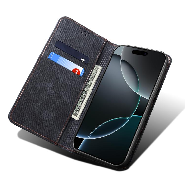 For Motorola Edge 60 Denim Texture Flip Leather Phone Case(Black) - free shipping - PMC TechLife - Order now!