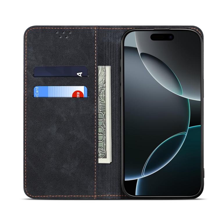 For Motorola Moto G56 5G Denim Texture Flip Leather Phone Case(Black) - free shipping - PMC TechLife - Order now!