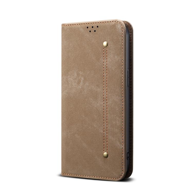 For Motorola Moto G86 5G Denim Texture Flip Leather Phone Case(Khaki) - free shipping - PMC TechLife - Order now!