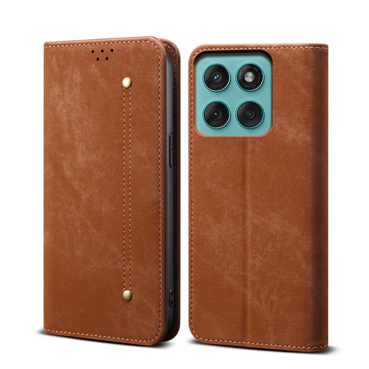 For Motorola Moto G86 5G Denim Texture Flip Leather Phone Case(Brown) - free shipping - PMC TechLife - Order now!