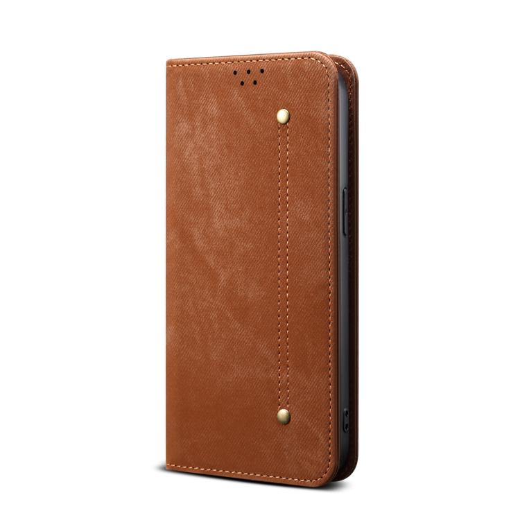 For Motorola Moto G86 5G Denim Texture Flip Leather Phone Case(Brown) - free shipping - PMC TechLife - Order now!