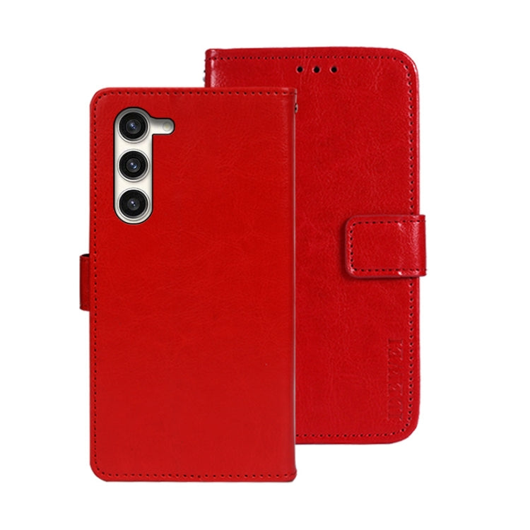 For Samsung Galaxy S24 5G idewei Crazy Horse Texture Leather Phone Case(Red) - free shipping - PMC Jewellery - Order now!