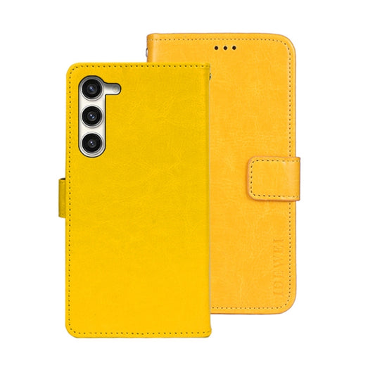 For Samsung Galaxy S24+ 5G idewei Crazy Horse Texture Leather Phone Case(Yellow) - Galaxy S24+ 5G Cases by idewei | Online Shopping South Africa | PMC Jewellery | Buy Now Pay Later Mobicred