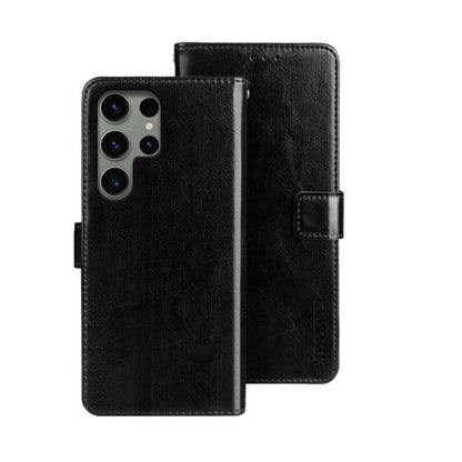 For Samsung Galaxy S24 Ultra 5G idewei Crazy Horse Texture Leather Phone Case(Black) - Galaxy S24 Ultra 5G Cases by idewei | Online Shopping South Africa | PMC Jewellery | Buy Now Pay Later Mobicred