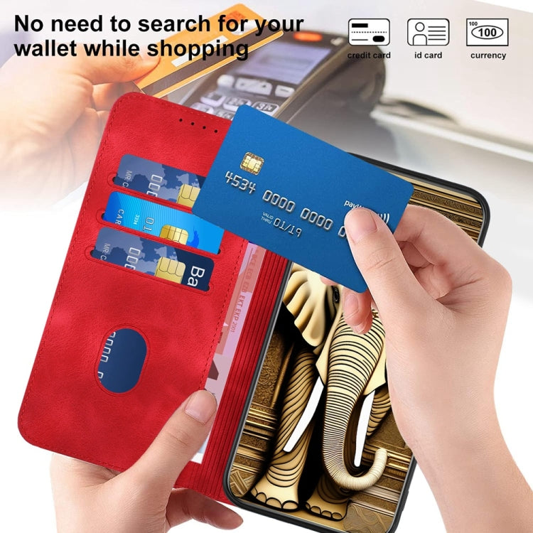 For Motorola Edge 5G 2024 YX0060 Elephant Head Embossed Phone Leather Case with Lanyard(Red) - Motorola Cases by PMC Jewellery | Online Shopping South Africa | PMC Jewellery | Buy Now Pay Later Mobicred