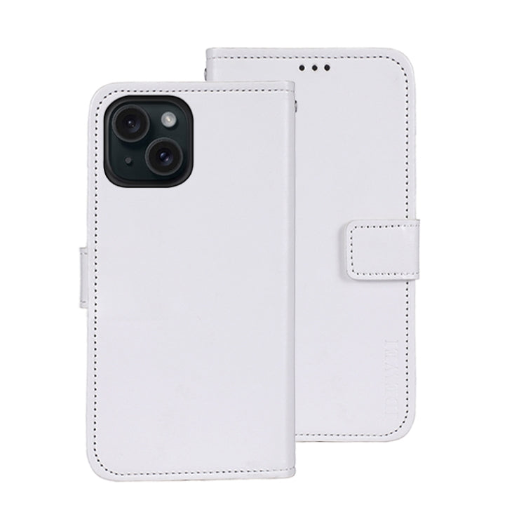 For iPhone 15 Pro Max idewei Crazy Horse Texture Leather Phone Case with Holder(White) - free shipping - PMC Jewellery - Order now!