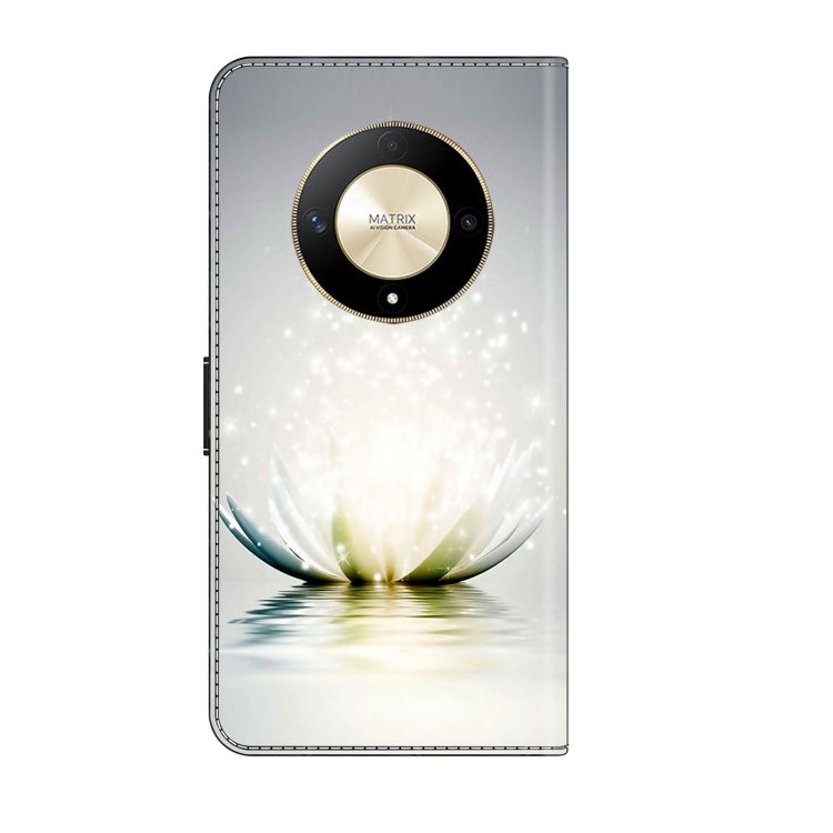 For Honor Magic6 Lite Crystal 3D Shockproof Protective Leather Phone Case(Light Lotus) - Honor Cases by PMC Jewellery | Online Shopping South Africa | PMC Jewellery | Buy Now Pay Later Mobicred