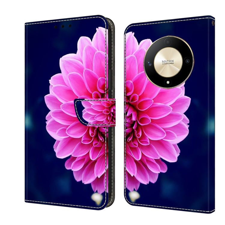 For Honor Magic6 Lite Crystal 3D Shockproof Protective Leather Phone Case(Pink Petals) - Honor Cases by PMC TechLife | Online Shopping South Africa | PMC TechLife | Buy Now Pay Later Mobicred