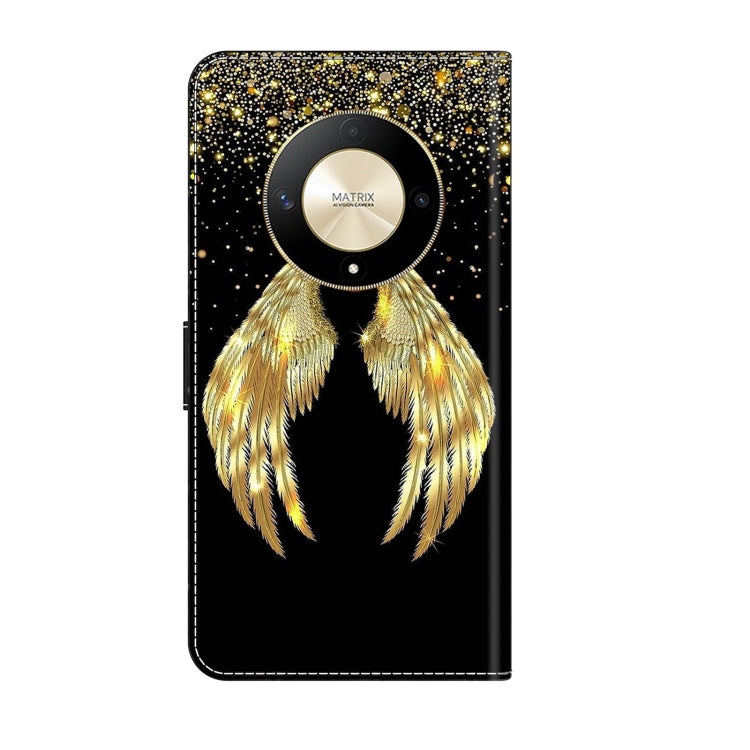 For Honor Magic6 Lite Crystal 3D Shockproof Protective Leather Phone Case(Golden Wings) - Honor Cases by PMC TechLife | Online Shopping South Africa | PMC TechLife | Buy Now Pay Later Mobicred