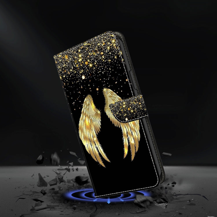 For Honor Magic6 Lite Crystal 3D Shockproof Protective Leather Phone Case(Golden Wings) - Honor Cases by PMC TechLife | Online Shopping South Africa | PMC TechLife | Buy Now Pay Later Mobicred