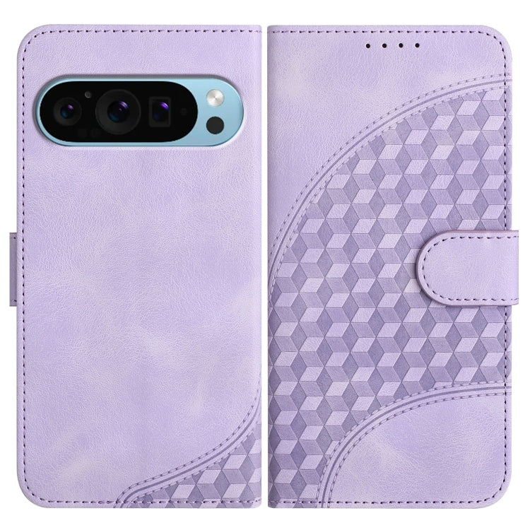 For Google Pixel 9 Pro YX0060 Elephant Head Embossed Phone Leather Case with Lanyard(Light Purple) - Google Cases by PMC TechLife | Online Shopping South Africa | PMC TechLife | Buy Now Pay Later Mobicred
