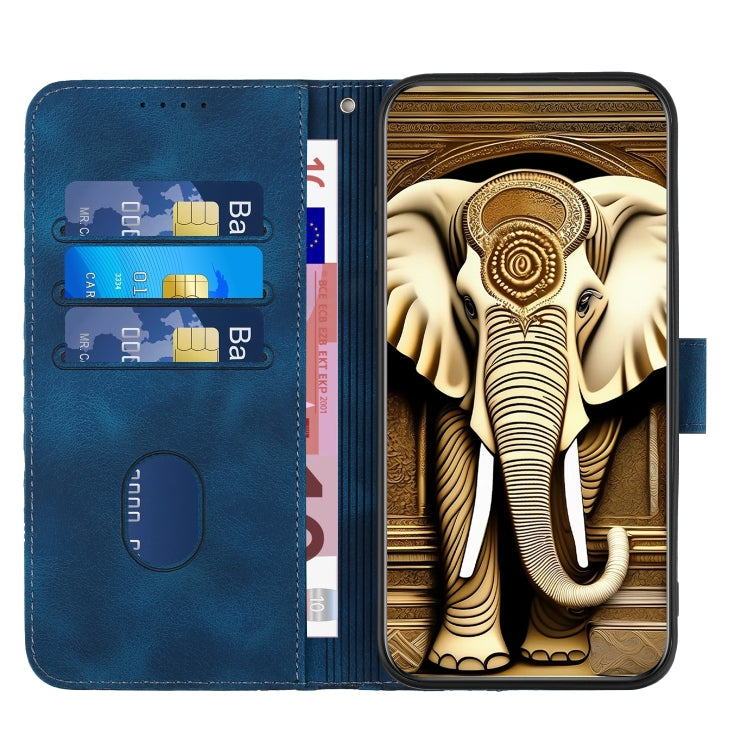 For Google Pixel 9 Pro YX0060 Elephant Head Embossed Phone Leather Case with Lanyard(Royal Blue) - Google Cases by PMC Jewellery | Online Shopping South Africa | PMC Jewellery | Buy Now Pay Later Mobicred