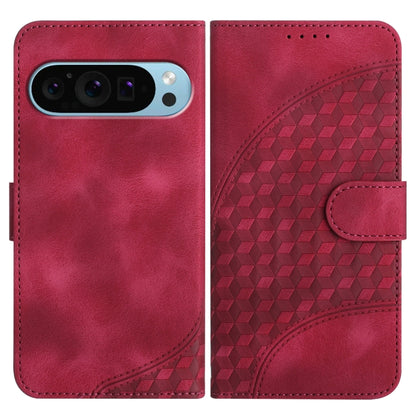 For Google Pixel 9 YX0060 Elephant Head Embossed Phone Leather Case with Lanyard(Rose Red) - Google Cases by PMC Jewellery | Online Shopping South Africa | PMC Jewellery | Buy Now Pay Later Mobicred