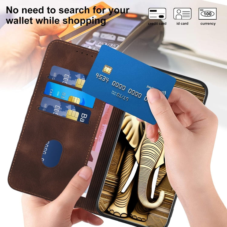 For Google Pixel 9 YX0060 Elephant Head Embossed Phone Leather Case with Lanyard(Coffee) - Google Cases by PMC TechLife | Online Shopping South Africa | PMC TechLife | Buy Now Pay Later Mobicred