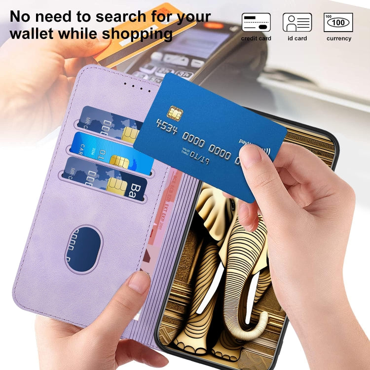 For OPPO A58 4G YX0060 Elephant Head Embossed Phone Leather Case with Lanyard(Light Purple) - OPPO Cases by PMC TechLife | Online Shopping South Africa | PMC TechLife | Buy Now Pay Later Mobicred