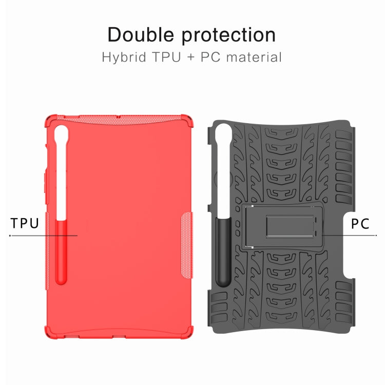 For Samsung Galaxy Tab S9 FE / S10 FE Tire Texture TPU + PC Tablet Case with Holder(Purple) - free shipping - PMC Jewellery - Order now!