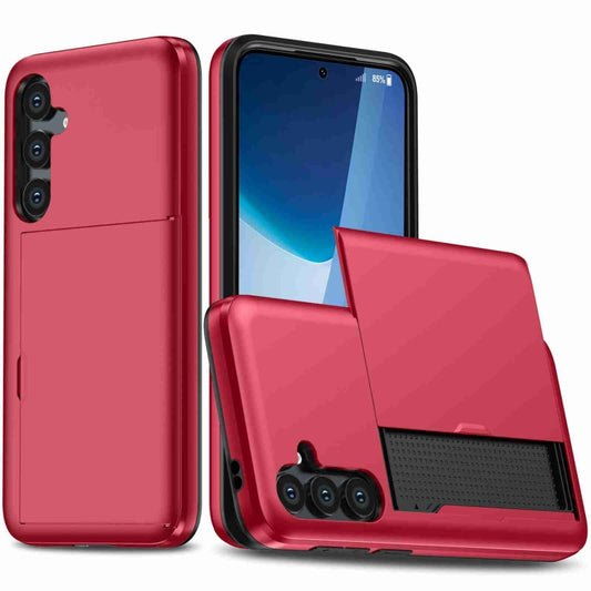 For Samsung Galaxy S24+ 5G Shockproof Armor Phone Case with Card Slot(Red) - Galaxy S24+ 5G Cases by PMC Jewellery | Online Shopping South Africa | PMC Jewellery