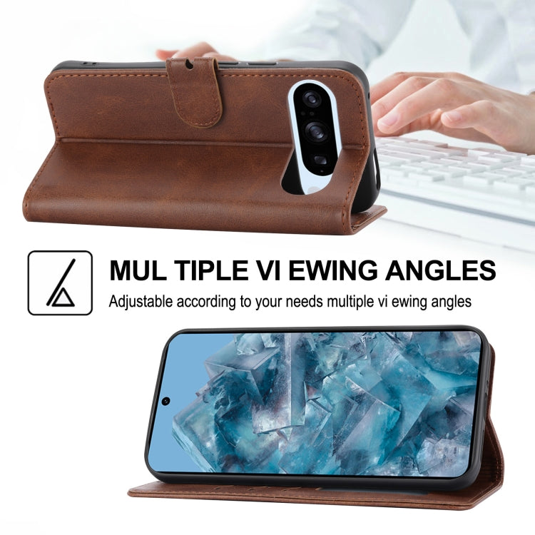 For Google Pixel 9 Pro Embossed Happy Cat Pattern Flip Leather Phone Case(Brown) - Google Cases by PMC TechLife | Online Shopping South Africa | PMC TechLife | Buy Now Pay Later Mobicred