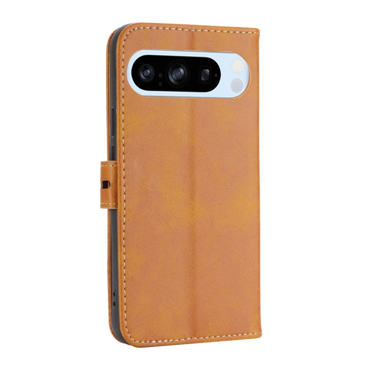 For Google Pixel 9 Embossed Happy Cat Pattern Flip Leather Phone Case(Yellow) - Google Cases by PMC TechLife | Online Shopping South Africa | PMC TechLife | Buy Now Pay Later Mobicred