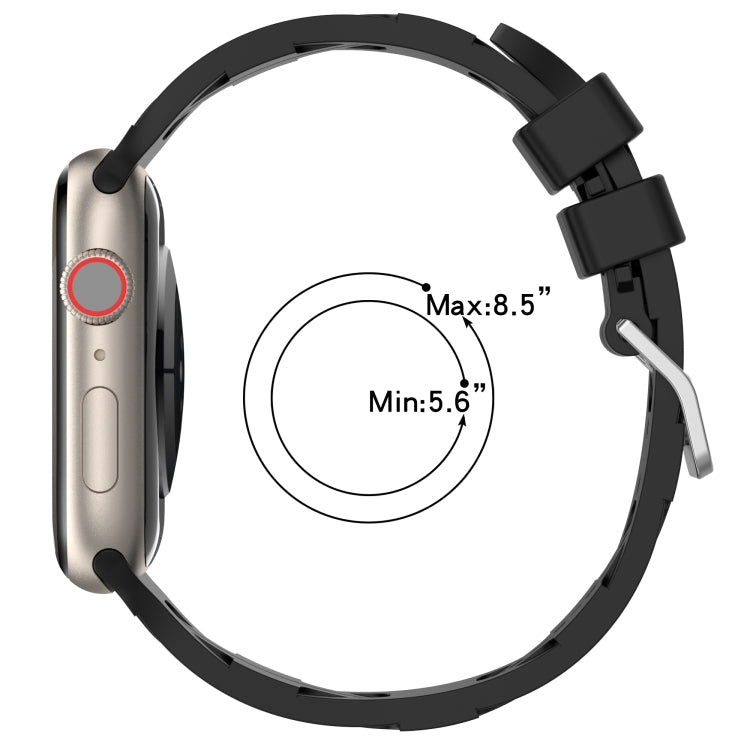 For Apple Watch SE 40mm H Texture Silicone Ladder Buckle Watch Band(Midnight) - Watch Bands by PMC TechLife | Online Shopping South Africa | PMC TechLife
