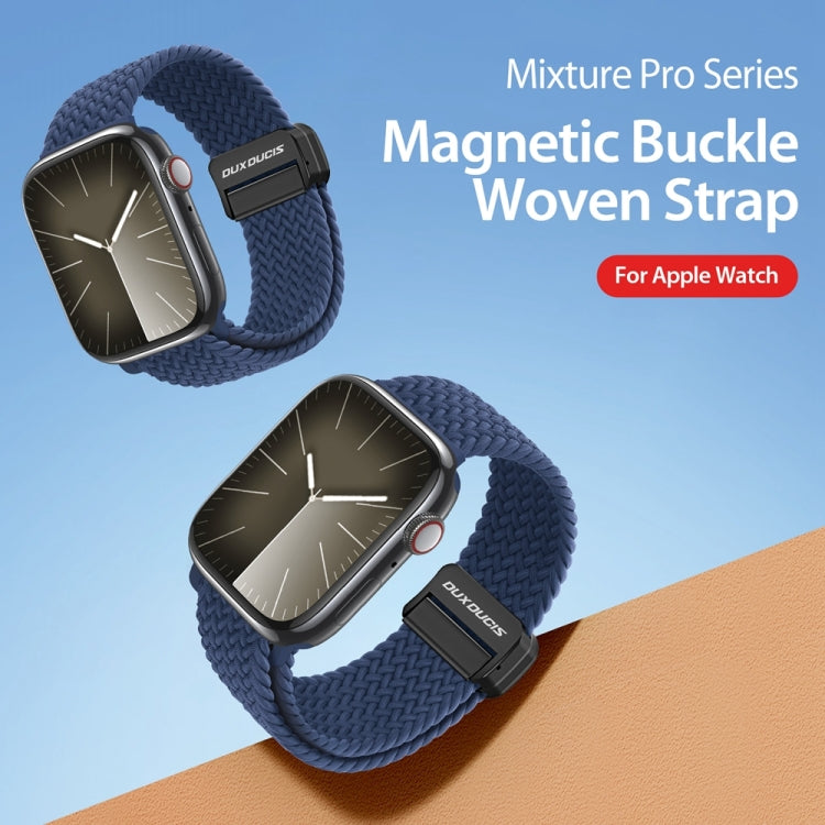 For Apple Watch SE 2023 44mm DUX DUCIS Mixture Pro Series Magnetic Buckle Nylon Braid Watch Band(Storm Blue) - Watch Bands by DUX DUCIS | Online Shopping South Africa | PMC Jewellery | Buy Now Pay Later Mobicred