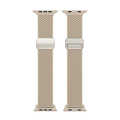 For Apple Watch Series 9 45mm DUX DUCIS Mixture Pro Series Magnetic Buckle Nylon Braid Watch Band(Beige) - Watch Bands by DUX DUCIS | Online Shopping South Africa | PMC Jewellery | Buy Now Pay Later Mobicred