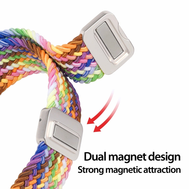 For Apple Watch Series 9 45mm DUX DUCIS Mixture Pro Series Magnetic Buckle Nylon Braid Watch Band(New Rainbow) - Watch Bands by DUX DUCIS | Online Shopping South Africa | PMC Jewellery | Buy Now Pay Later Mobicred